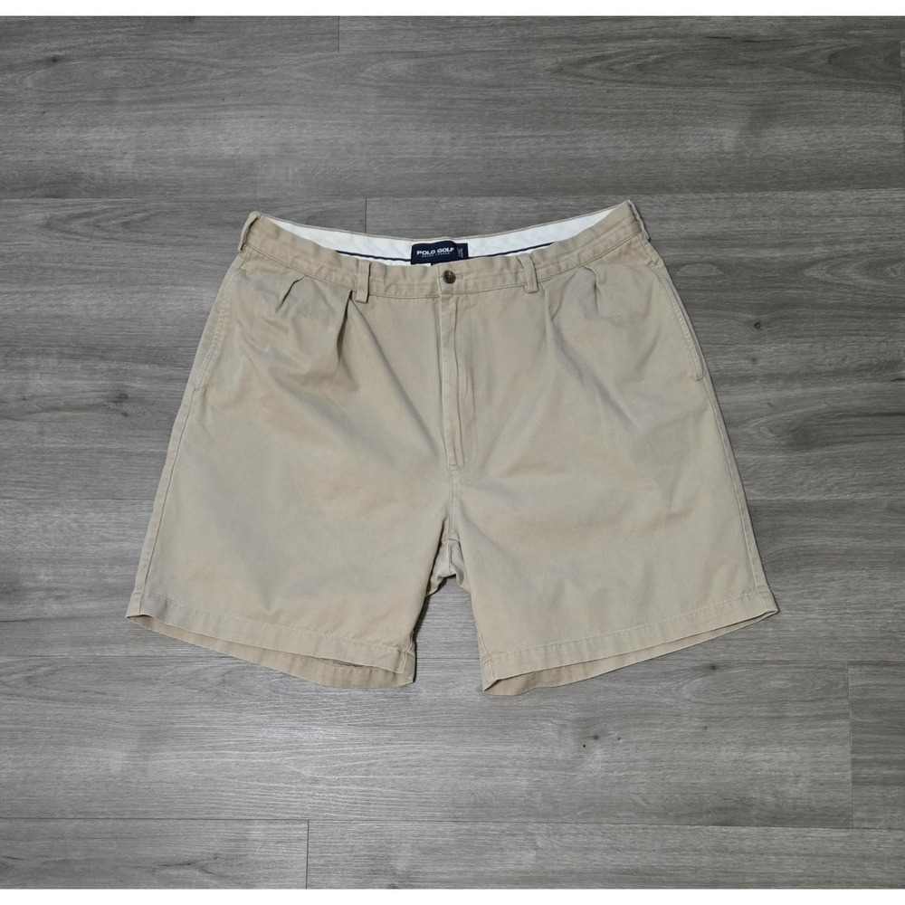 VTG Polo Ralph Lauren Chino Shorts Men 40 Khaki Pleated The Classic Golf Preppy‎